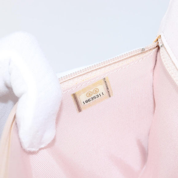 CHANEL Matelasse 2.55 Accessory Pouch Lamb Skin Pink Gold CC Auth 197784V