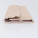 CHANEL Matelasse 2.55 Accessory Pouch Lamb Skin Pink Gold CC Auth 197784V-5