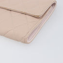 CHANEL Matelasse 2.55 Accessory Pouch Lamb Skin Pink Gold CC Auth 197784V-8