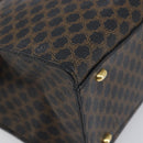 CELINE Macadam Canvas Hand Bag PVC Leather Black Gold Auth 197786A-15