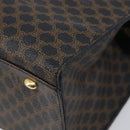 CELINE Macadam Canvas Hand Bag PVC Leather Black Gold Auth 197786A-16