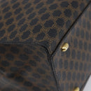 CELINE Macadam Canvas Hand Bag PVC Leather Black Gold Auth 197786A-17