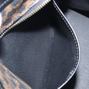 CELINE Macadam Canvas Hand Bag PVC Leather Black Gold Auth 197786A-23