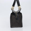 CELINE Macadam Canvas Hand Bag PVC Leather Black Gold Auth 197786A-4