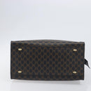 CELINE Macadam Canvas Hand Bag PVC Leather Black Gold Auth 197786A-5