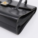 Christian Dior Hand Bag Leather Black Gold Auth 197791-10