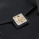 Christian Dior Hand Bag Leather Black Gold Auth 197791-14
