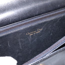 Christian Dior Hand Bag Leather Black Gold Auth 197791-15
