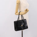 Christian Dior Hand Bag Leather Black Gold Auth 197791-24