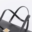 Christian Dior Hand Bag Leather Black Gold Auth 197791-8