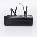 Christian Dior Hand Bag Leather Black Gold Auth 197791-9