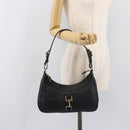 GUCCI Jackie Shoulder Bag Leather Black Gold 001 4128 Auth 197798V-23