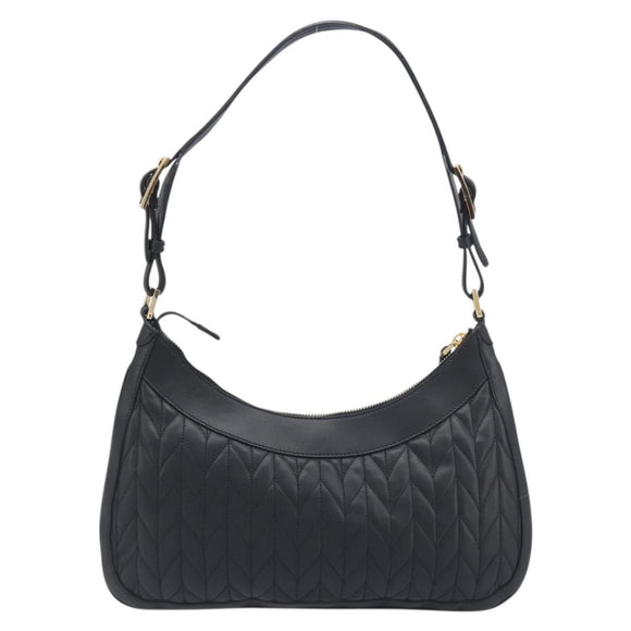 GUCCI Jackie Shoulder Bag Leather Black Gold 001 4128 Auth 197798V
