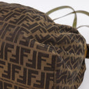 FENDI Zucca Canvas Tote Bag Nylon Brown Black Auth 197800-10