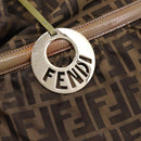 FENDI Zucca Canvas Tote Bag Nylon Brown Black Auth 197800-14
