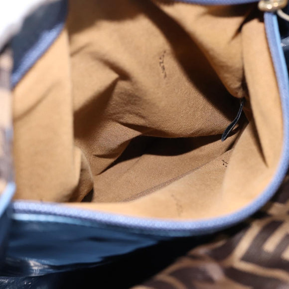 FENDI Zucca Canvas Tote Bag Nylon Brown Black Auth 197800
