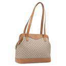 CELINE Macadam Canvas Shoulder Bag PVC Beige Gold Auth 197804-1