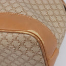CELINE Macadam Canvas Shoulder Bag PVC Beige Gold Auth 197804-9