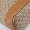 CELINE Macadam Canvas Shoulder Bag PVC Beige Gold Auth 197804-14