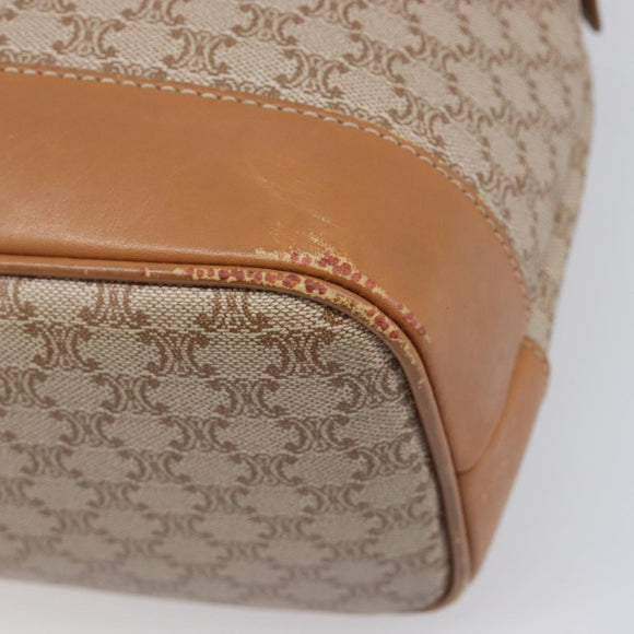 CELINE Macadam Canvas Shoulder Bag PVC Beige Gold Auth 197804