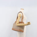 CELINE Macadam Canvas Shoulder Bag PVC Beige Gold Auth 197804-24