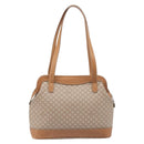 CELINE Macadam Canvas Shoulder Bag PVC Beige Gold Auth 197804-2