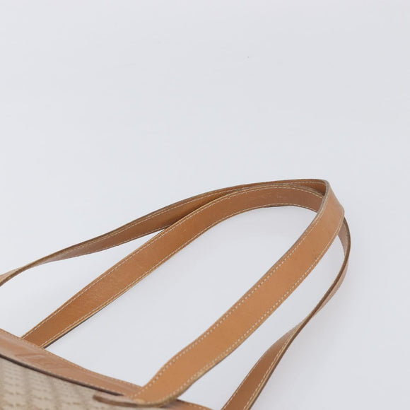 CELINE Macadam Canvas Shoulder Bag PVC Beige Gold Auth 197804