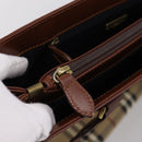 BURBERRY Nova Check Shoulder Bag PVC Beige Gold Auth 197805A-20