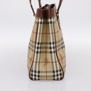 BURBERRY Nova Check Shoulder Bag PVC Beige Gold Auth 197805A-4