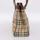 BURBERRY Nova Check Shoulder Bag PVC Beige Gold Auth 197805A-5
