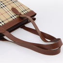 BURBERRY Nova Check Shoulder Bag PVC Beige Gold Auth 197805A-7