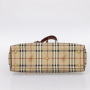BURBERRY Nova Check Shoulder Bag PVC Beige Gold Auth 197805A-9