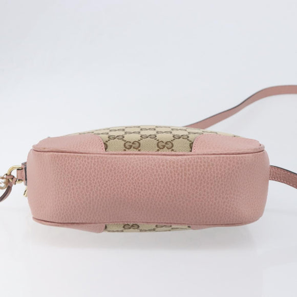 GUCCI GG Canvas Shoulder Bag Beige Gold 449413 Auth 197806A