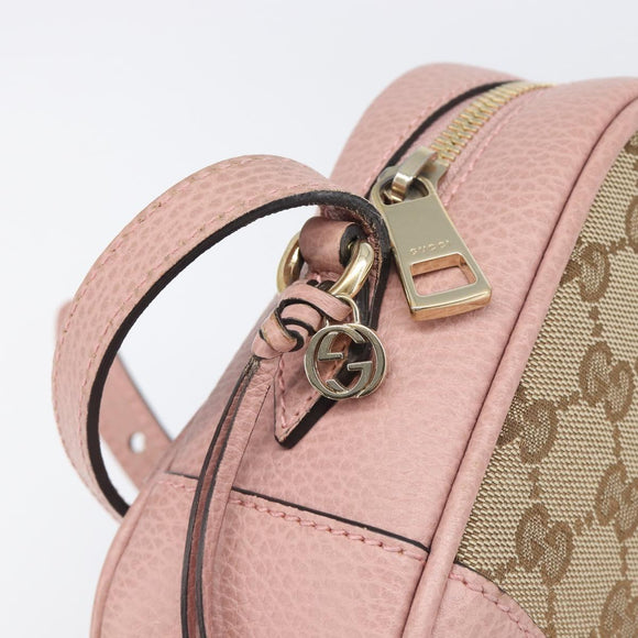 GUCCI GG Canvas Shoulder Bag Beige Gold 449413 Auth 197806A