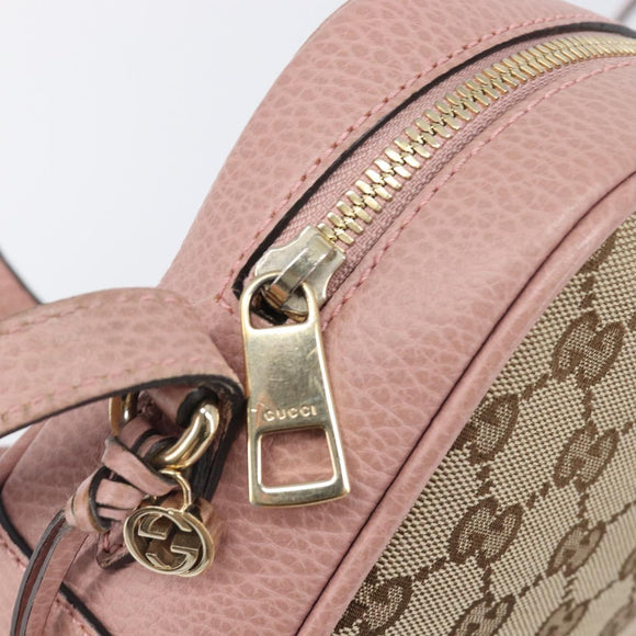 GUCCI GG Canvas Shoulder Bag Beige Gold 449413 Auth 197806A