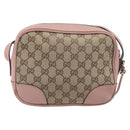 GUCCI GG Canvas Shoulder Bag Beige Gold 449413 Auth 197806A-3