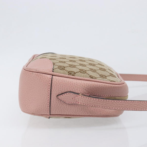 GUCCI GG Canvas Shoulder Bag Beige Gold 449413 Auth 197806A
