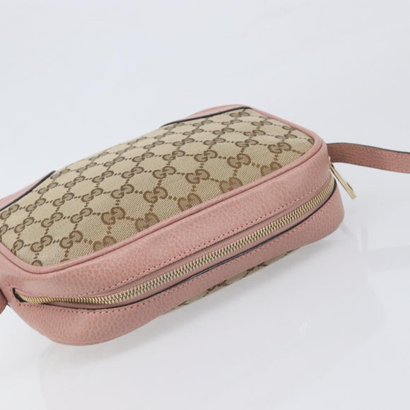 GUCCI GG Canvas Shoulder Bag Beige Gold 449413 Auth 197806A