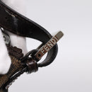 FENDI Zucca Canvas Hand Pouch Black Brown Auth 197807-9