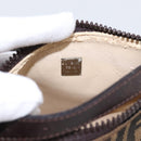 FENDI Zucca Canvas Hand Pouch Black Brown Auth 197807-11
