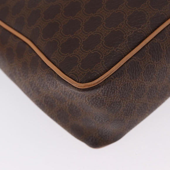 CELINE Macadam Canvas Shoulder Bag PVC Leather Brown Gold Auth 197808V