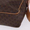 CELINE Macadam Canvas Shoulder Bag PVC Leather Brown Gold Auth 197808V-14