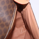 CELINE Macadam Canvas Shoulder Bag PVC Leather Brown Gold Auth 197808V-20