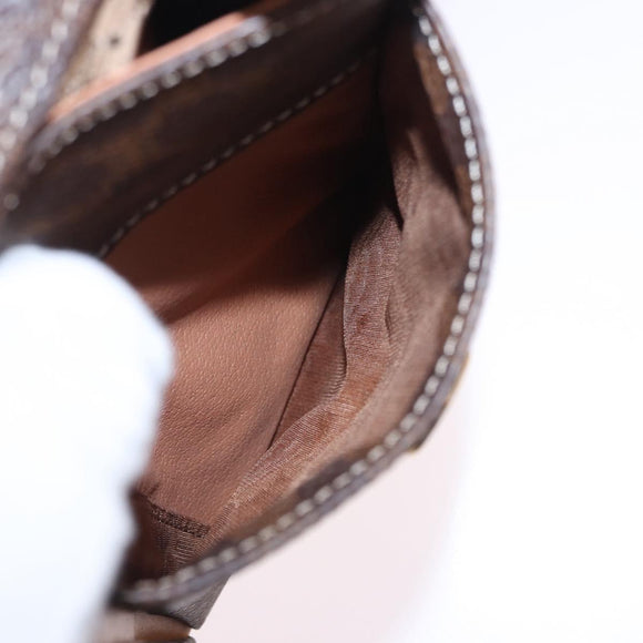CELINE Macadam Canvas Shoulder Bag PVC Leather Brown Gold Auth 197808V