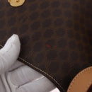 CELINE Macadam Canvas Shoulder Bag PVC Leather Brown Gold Auth 197808V-25