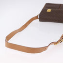 CELINE Macadam Canvas Shoulder Bag PVC Leather Brown Gold Auth 197808V-7
