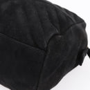PRADA Hand Bag Suede Black Gold Auth 197809-16