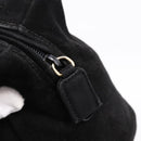 PRADA Hand Bag Suede Black Gold Auth 197809-10