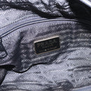 PRADA Hand Bag Suede Black Gold Auth 197809-17