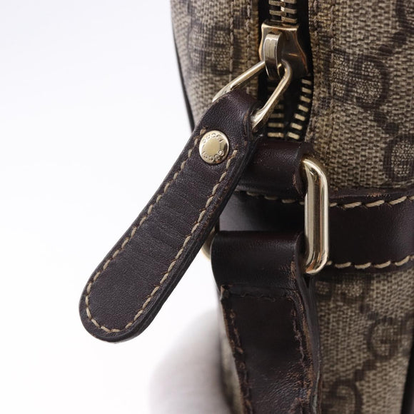 GUCCI GG Supreme Shoulder Bag PVC Beige Gold 233268 Auth 197812